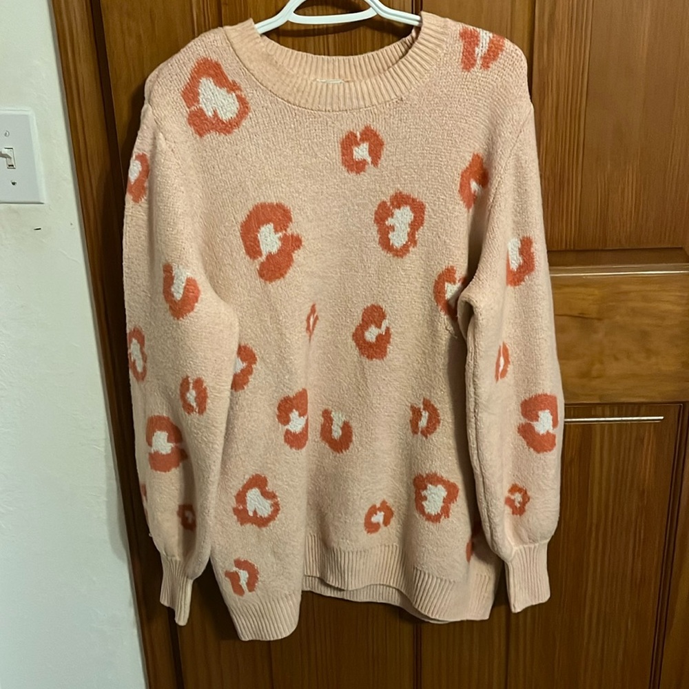 Pink cheetah print sweater